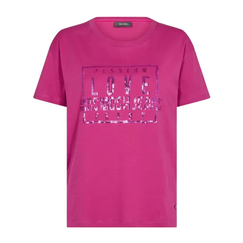 MOS Mosh , Sequin Tee Top in Festival Fuchsia ,Pink female, Sizes: