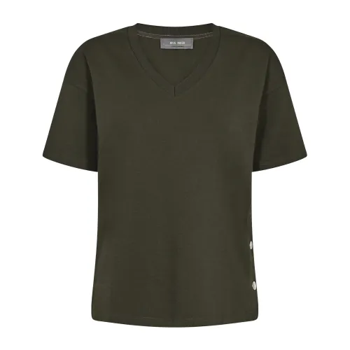 MOS Mosh , Simple and Stylish Mmsacha V-Ss Tee Toppe T-Shirts 156410 Forest Night ,Green female, Sizes: