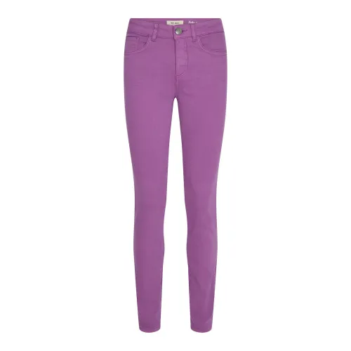 MOS Mosh , Slim-Fit High-Waisted Colour Pant Jeans ,Purple female, Sizes: