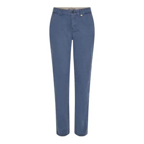 MOS Mosh , Smart Chino Pants with Mid-Rise Waist ,Blue female, Sizes: