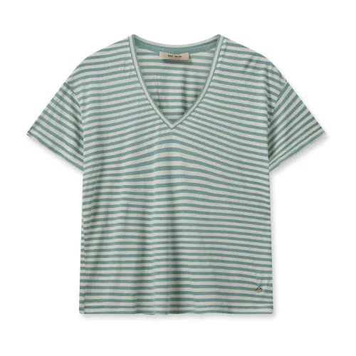MOS Mosh , Striped V-Neck Tee Top ,Multicolor female, Sizes: