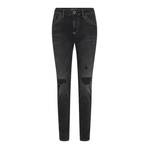MOS Mosh , Stylish Mmbradford Scratch Jeans 155450 Dark Grey ,Black female, Sizes: