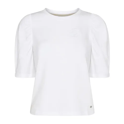 MOS Mosh , White 3/4 Sleeve Tee Top ,White female, Sizes: