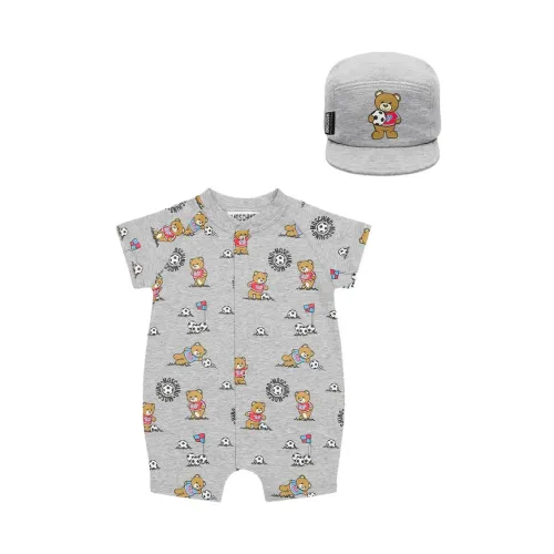 Moschino , Baby Gift Set with Romper and Hat ,Gray unisex, Sizes: