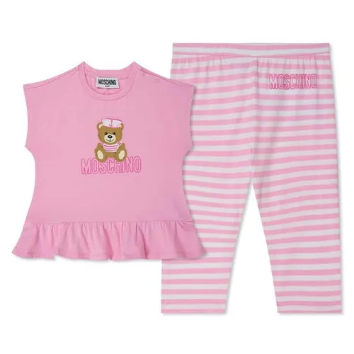 MOSCHINO Baby Girls Cotton T-Shirt And Legging Set - Pink