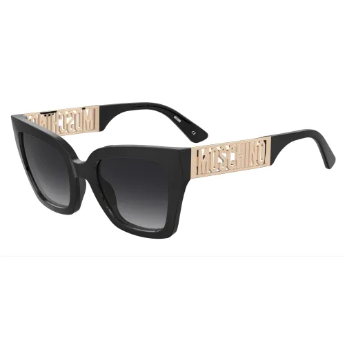 Moschino , Black/Dark Grey Shaded Sunglasses ,Black female, Sizes: