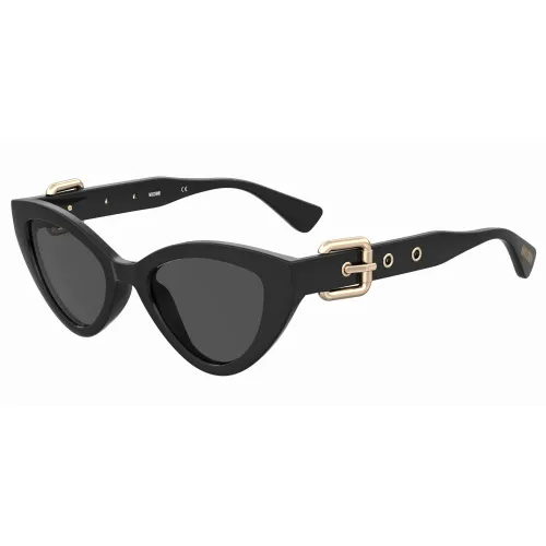Moschino , Black/Dark Grey Sunglasses ,Black female, Sizes:
