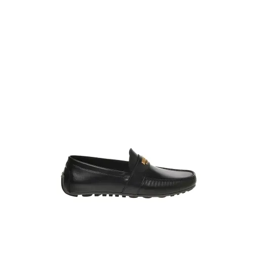 Moschino , Black Flat Shoes ,Black male, Sizes: