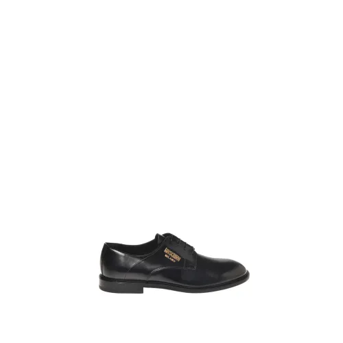 Moschino , Black Flat Shoes ,Black male, Sizes: