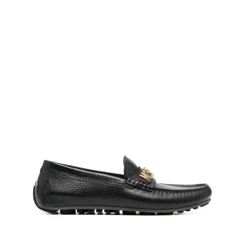 Moschino , Black Flat Shoes Stylish Design ,Black male, Sizes:
