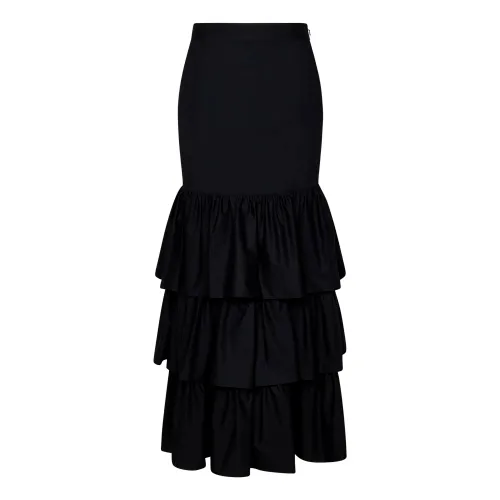 Moschino , Black Flounce Skirt ,Black female, Sizes: