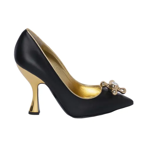 Moschino , Black Leather Hot n Cold Pump ,Black female, Sizes: