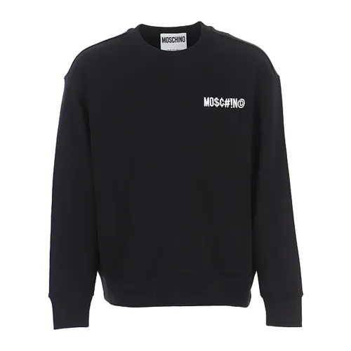 Moschino , Black Logo Sweatshirt for Men ,Black male, Sizes: