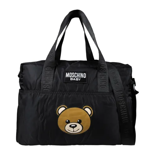 Moschino , Black Mom Bag with Teddy Bear Logo ,Black unisex, Sizes: ONE SIZE
