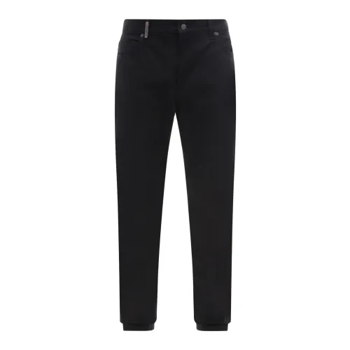 Moschino , Black Stretch Cotton Trousers for Men ,Black male, Sizes:
