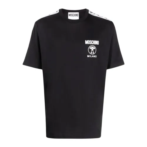 Moschino , Black T-shirt with Logo Print ,Black male, Sizes: