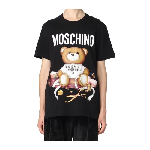 Moschino , Black T-shirts and Polos ,Black male, Sizes: