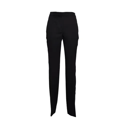 Moschino , Black Wool Tailored Trousers ,Black female, Sizes: