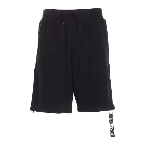 Moschino , Black Zip Detailed Bermuda Shorts ,Black male, Sizes: