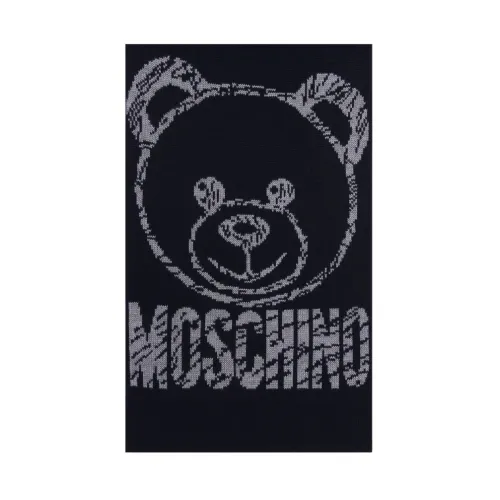 Moschino , Blue Scarfs with Bear Design ,Blue male, Sizes: ONE