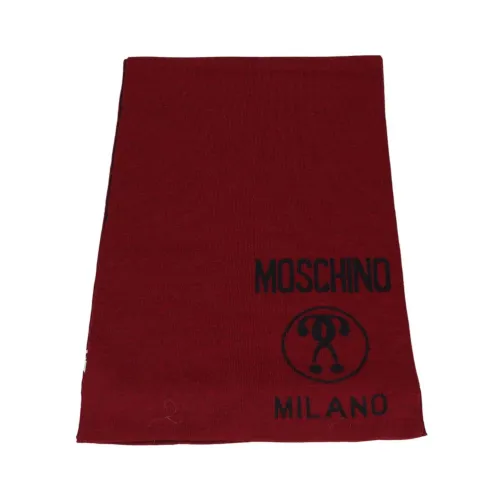 Moschino , Bordeaux Wool and Acrylic Scarf ,Red male, Sizes: ONE