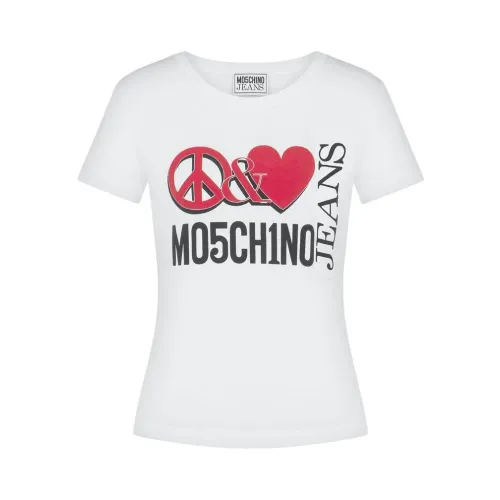 Moschino , Casual Cotton Tee Shirt ,White female, Sizes: