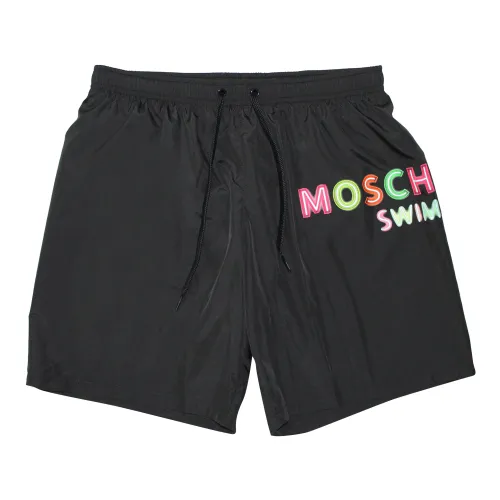 Moschino , Colorful Logo Swim Shorts ,Black male, Sizes: