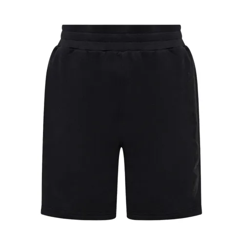 Moschino , Cotton Shorts with Drawstring Waist and Rubber Patch ,Black male, Sizes: