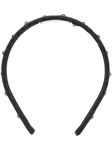 Moschino crystal-embellished jacquard headband - Black
