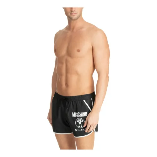 Moschino , Double Question Mark Swim shorts ,Black male, Sizes: