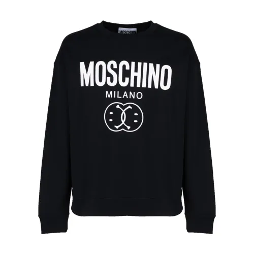 Moschino , Double Smile Sweatshirt ,Black male, Sizes: