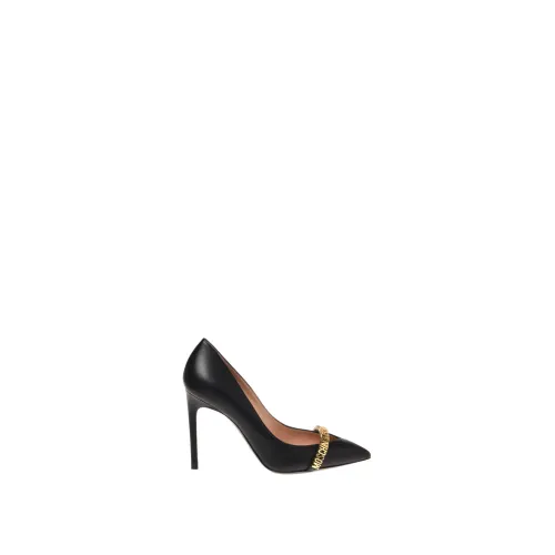 Moschino , Elegant Black Heel Pumps ,Black female, Sizes: