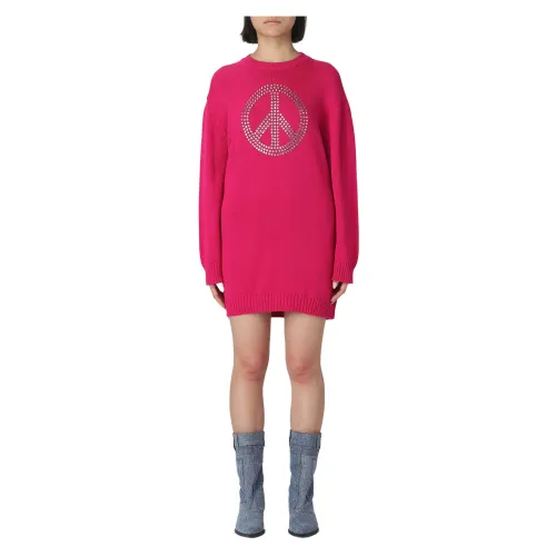 Moschino , Elegant Knitted Dress ,Pink female, Sizes: