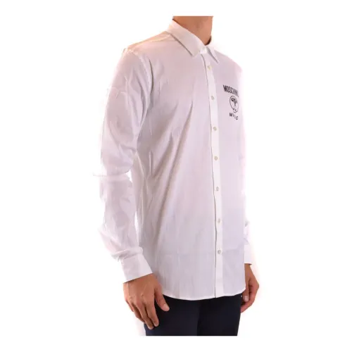 Moschino , Elevate Your Formal Wardrobe with Stylish Men`s Shirt ,White male, Sizes: