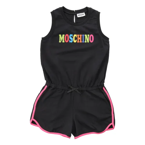 Moschino , Girl Dress Black Regular Fit Cotton ,Black female, Sizes:
