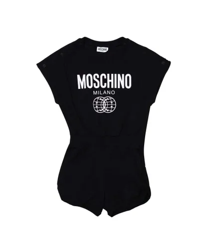 Moschino Girls Girl's Milano Playsuit in Black Cotton
