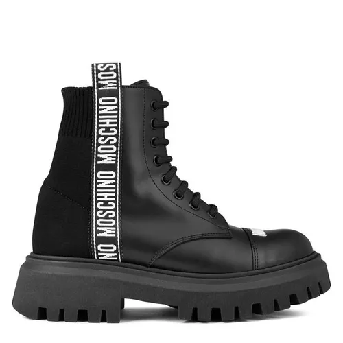 MOSCHINO Girls Logo Lettering Boots - Black