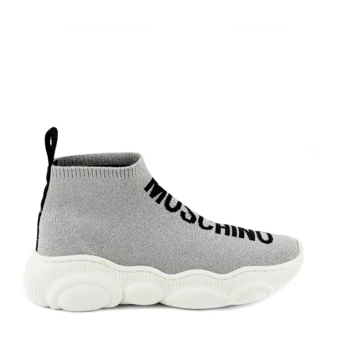 Moschino , Gray/Black Low Sneakers ,Gray female, Sizes: