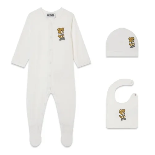MOSCHINO Infant Bear Babygrow Set - White