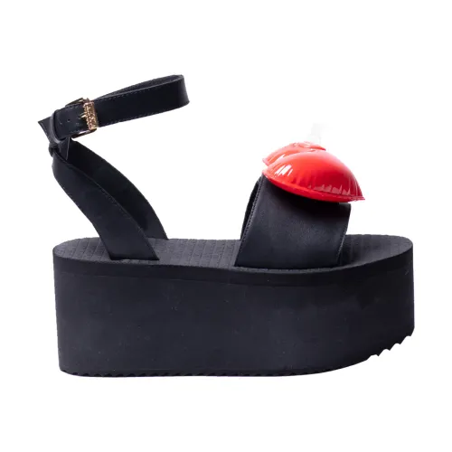 Moschino , Inflatable Heart Platform Sandals ,Black female, Sizes: