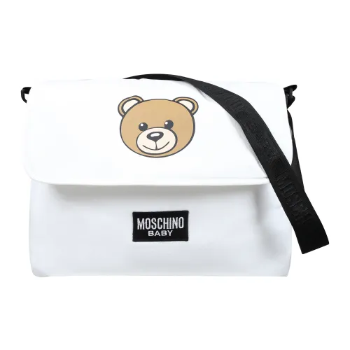 Moschino , Ivory Cotton Changing Bag with Teddy Bear Logo ,Beige unisex, Sizes: ONE SIZE