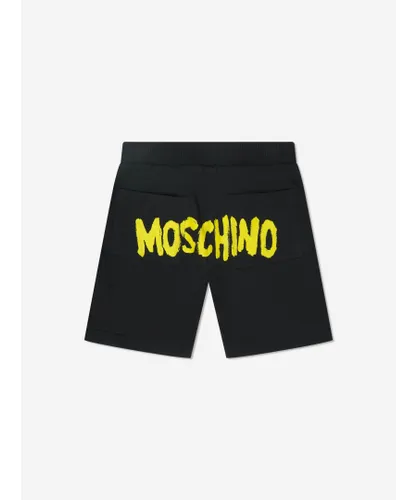 Moschino Kid Kids Boys Logo Print Shorts in Black