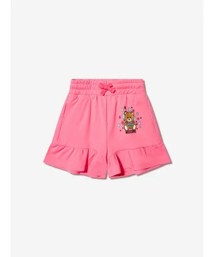 Moschino Kid Kids Girls Teddy Flower Shorts in Pink