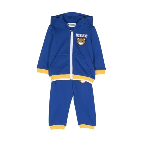 Moschino , Kids Sport Set with Hoodie and Pants ,Blue unisex, Sizes: