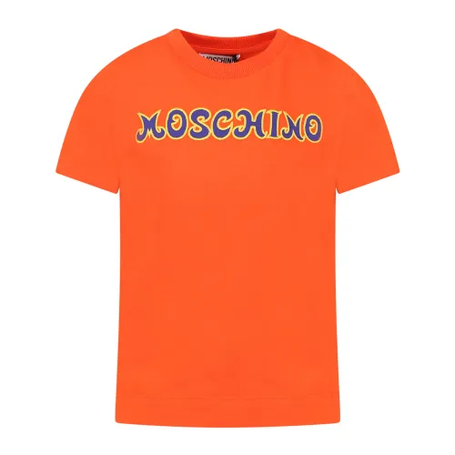 Moschino , Kids T-Shirts ,Orange male, Sizes:
