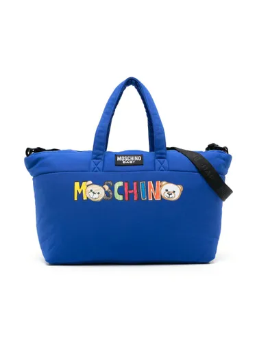Moschino Kids Teddy Bear-print changing bag - Blue
