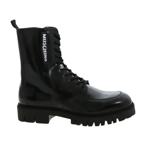Moschino , Label Boots ,Black male, Sizes: