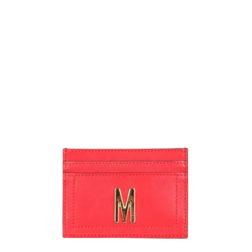 Moschino , Leather Card Holder ,Red female, Sizes: ONE SIZE