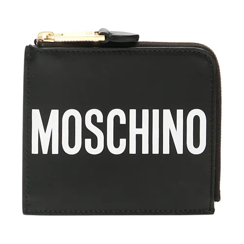 Moschino , Leather Logo Wallet ,Black female, Sizes: ONE SIZE