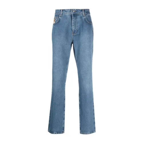 Moschino , Leo Teddy-print Straight-leg Jeans ,Blue male, Sizes: